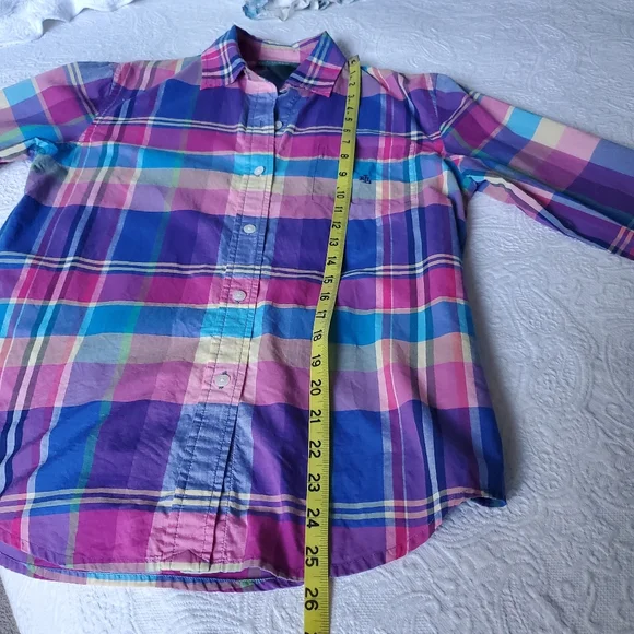 Lauren by Ralph Lauren Purple & Pink Plaid Shirt - EUC - Picture 5 of 9